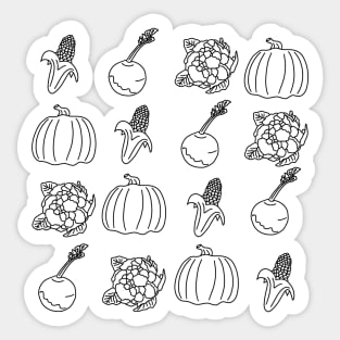 Harvest (black lineart) Sticker